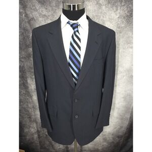 Jos A Banks Blazer Jacket Mens 43 L Blue Birdseye Sports Coat Vented Pure Wool